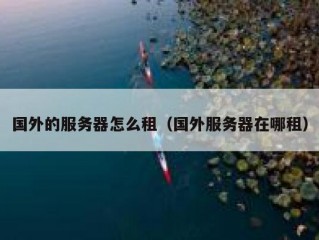 国外的服务器怎么租（国外服务器在哪租）