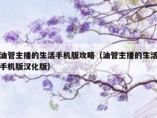 油管主播的生活手机版攻略（油管主播的生活手机版汉化版）