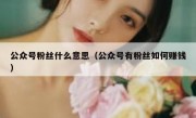 公众号粉丝什么意思（公众号有粉丝如何赚钱）