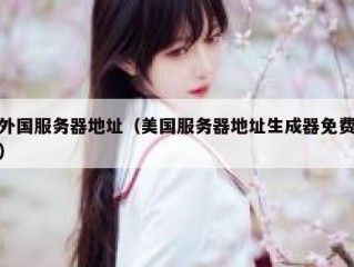 外国服务器地址（美国服务器地址生成器免费）