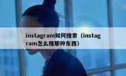 instagram如何搜索（instagram怎么搜那种东西）