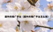 国外的推广平台（国外的推广平台怎么做）