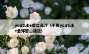 youtube窗口悬浮（手机youtube悬浮窗口播放）