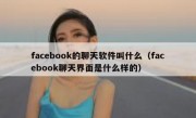 facebook的聊天软件叫什么（facebook聊天界面是什么样的）