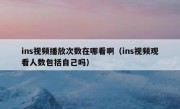 ins视频播放次数在哪看啊（ins视频观看人数包括自己吗）