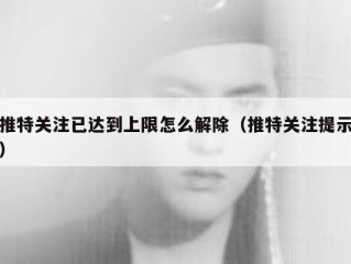 推特关注已达到上限怎么解除（推特关注提示）