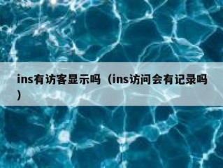 ins有访客显示吗（ins访问会有记录吗）