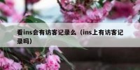 看ins会有访客记录么（ins上有访客记录吗）