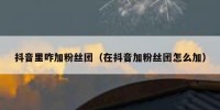 抖音里咋加粉丝团（在抖音加粉丝团怎么加）