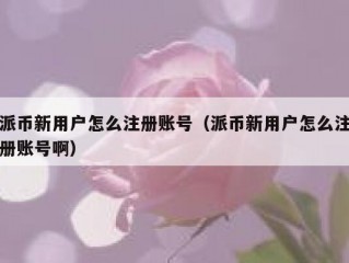 派币新用户怎么注册账号（派币新用户怎么注册账号啊）