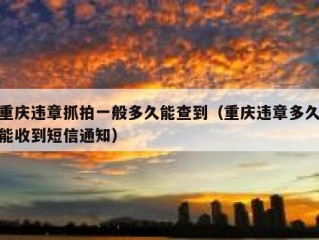 重庆违章抓拍一般多久能查到（重庆违章多久能收到短信通知）
