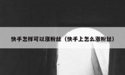 快手怎样可以涨粉丝（快手上怎么涨粉丝）