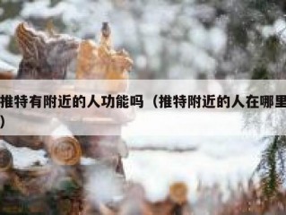 推特有附近的人功能吗（推特附近的人在哪里）