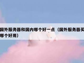 国外服务器和国内哪个好一点（国外服务器买哪个好用）