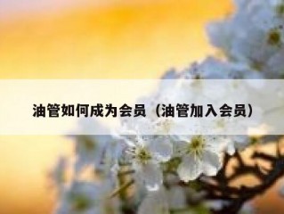 油管如何成为会员（油管加入会员）
