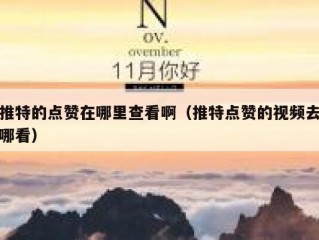 推特的点赞在哪里查看啊（推特点赞的视频去哪看）