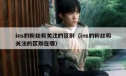 ins的粉丝和关注的区别（ins的粉丝和关注的区别在哪）