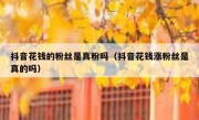 抖音花钱的粉丝是真粉吗（抖音花钱涨粉丝是真的吗）