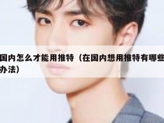 国内怎么才能用推特（在国内想用推特有哪些办法）