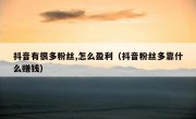 抖音有很多粉丝,怎么盈利（抖音粉丝多靠什么赚钱）