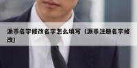 派币名字修改名字怎么填写（派币注册名字修改）