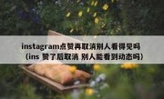 instagram点赞再取消别人看得见吗（ins 赞了后取消 别人能看到动态吗）