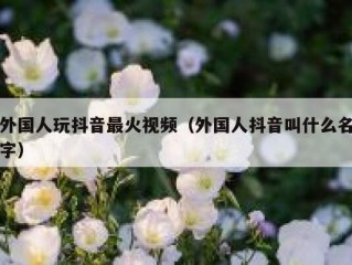 外国人玩抖音最火视频（外国人抖音叫什么名字）