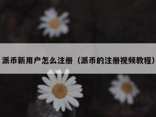 派币新用户怎么注册（派币的注册视频教程）