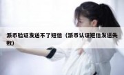 派币验证发送不了短信（派币认证短信发送失败）