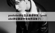 youtube评论怎么翻译中文（youtube评论翻译中文突然没有了）