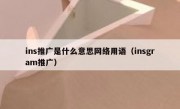 ins推广是什么意思网络用语（insgram推广）