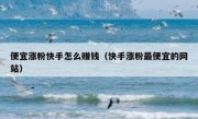 便宜涨粉快手怎么赚钱（快手涨粉最便宜的网站）