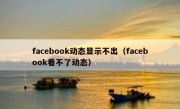 facebook动态显示不出（facebook看不了动态）