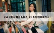 公众号粉丝有什么用处（公众号粉丝叫什么）