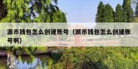 派币钱包怎么创建账号（派币钱包怎么创建账号啊）