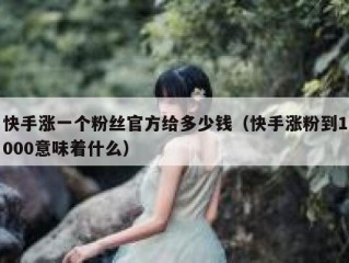 快手涨一个粉丝官方给多少钱（快手涨粉到1000意味着什么）