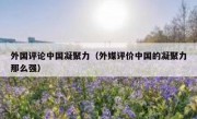 外国评论中国凝聚力（外媒评价中国的凝聚力那么强）