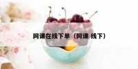 网课在线下单（网课 线下）