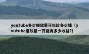 youtube多少播放量可以给多少钱（youtube播放量一万能有多少收益?）