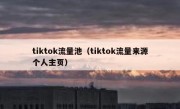 tiktok流量池（tiktok流量来源个人主页）