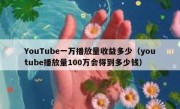 YouTube一万播放量收益多少（youtube播放量100万会得到多少钱）