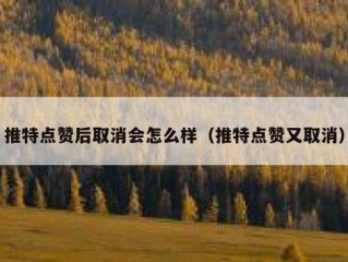 推特点赞后取消会怎么样（推特点赞又取消）