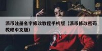 派币注册名字修改教程手机版（派币修改密码教程中文版）