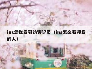 ins怎样看到访客记录（ins怎么看观看的人）