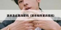 派币怎么更改密码（派币如何更改密码）