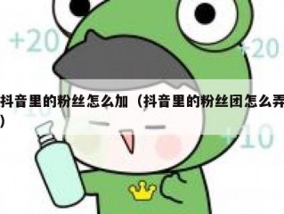 抖音里的粉丝怎么加（抖音里的粉丝团怎么弄）