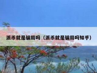 派币就是骗局吗（派币就是骗局吗知乎）