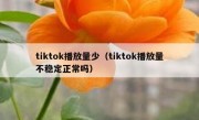 tiktok播放量少（tiktok播放量不稳定正常吗）