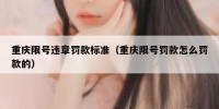 重庆限号违章罚款标准（重庆限号罚款怎么罚款的）