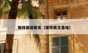 推特用语英文（推特英文是啥）